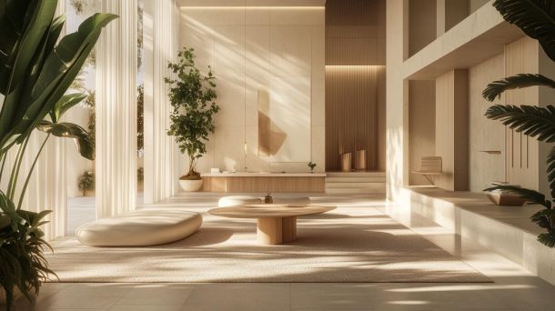 Stylish modern home office with ergonomic furniture and natural light