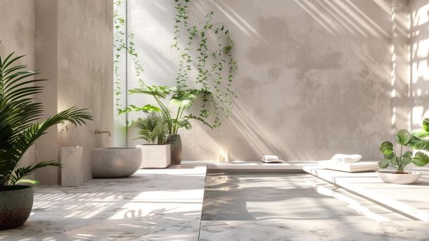 Serene living room with minimalist mindfulness design elements