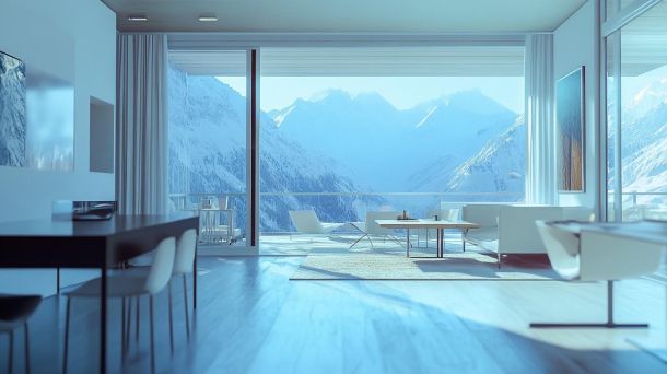 Modern compact living room with multi-functional furniture
