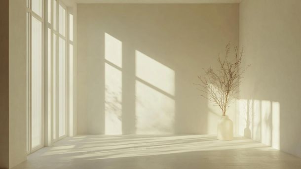Soft neutral Scandinavian color scheme with natural textures