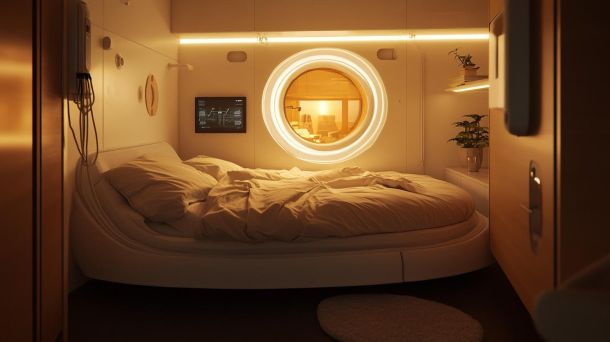 Innovative compact living space with smart furniture arrangement