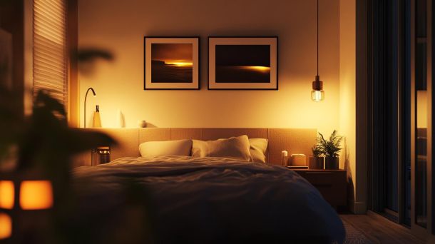 Warm and inviting apartment interior with soft textures
