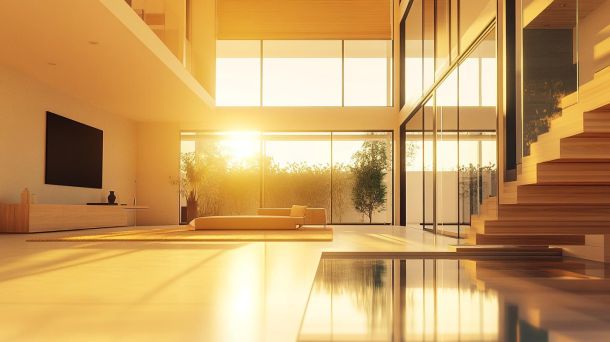 Modern family home interior with smart design solutions