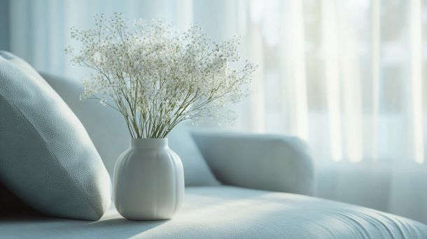 Serene living space showcasing calm and supportive home environment