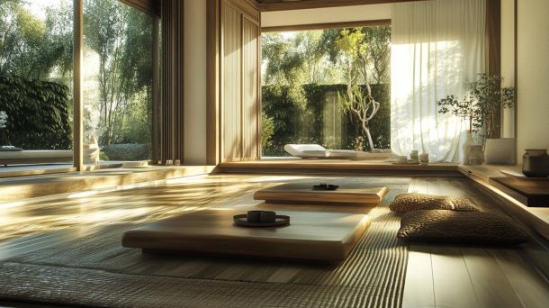 Serene living room demonstrating balanced feng shui design principles
