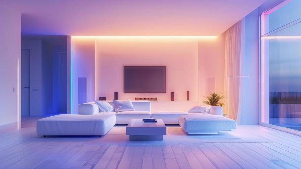 Modern eco-friendly lighting design with LED technology and smart controls