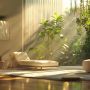 Serene living space showcasing holistic design principles and wellness elements