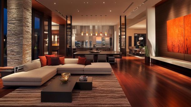 Eclectic living room with international design influences