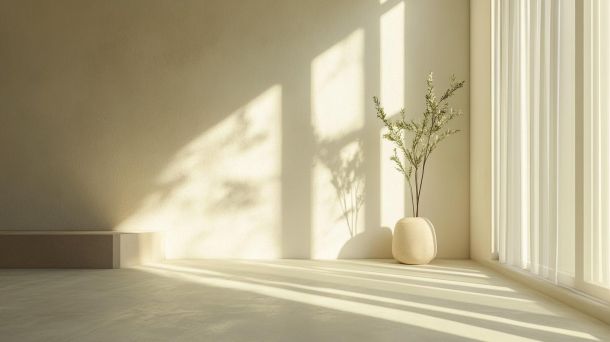 Serene home interior with natural light and minimalist design