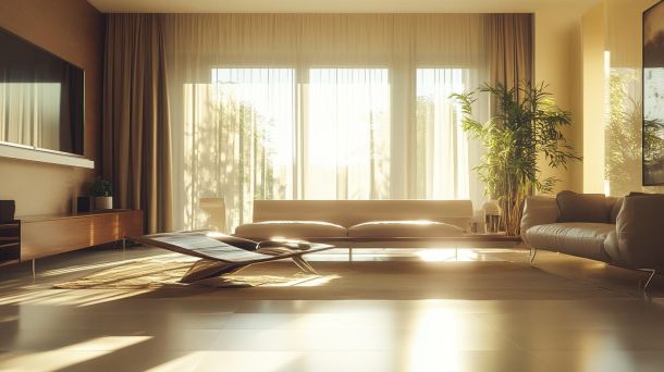 Modern adaptable living room with modular furniture design
