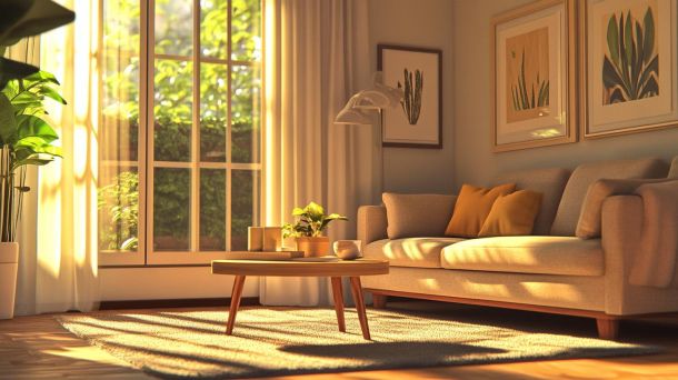 Stylish living room with affordable furniture arrangements