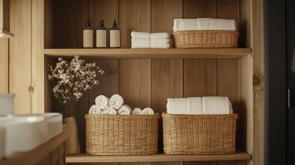 Sustainable modular storage system with natural materials