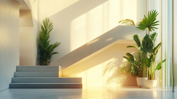 Modern living room designed with neuroarchitecture principles