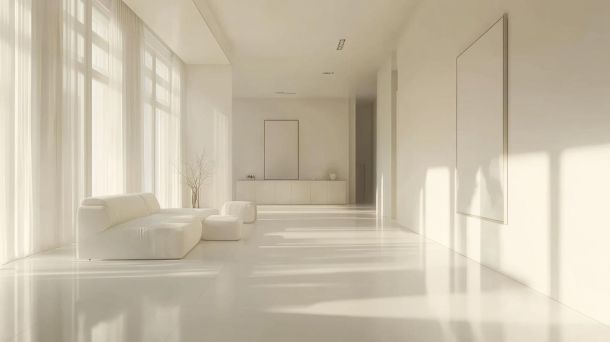 Modern living room with optimized functional design and smart furniture placement