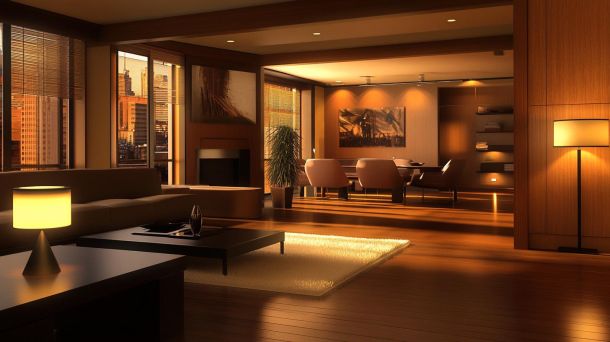Modern minimalist lighting design for compact living spaces