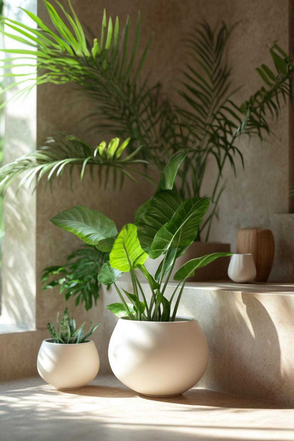 Family enjoying green living space with child-safe indoor plants