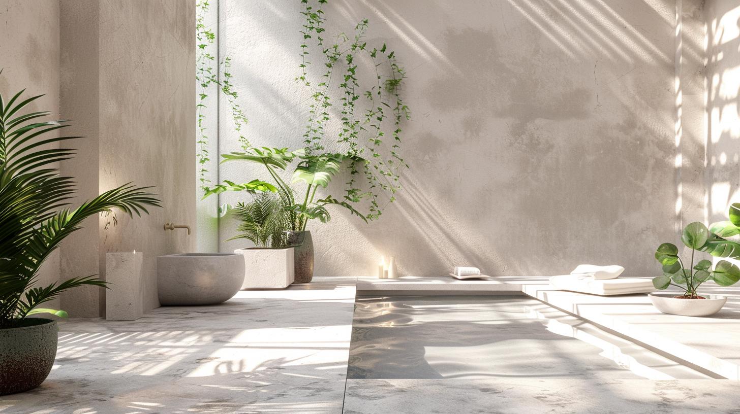 Zen-inspired home workspace with calming color palette