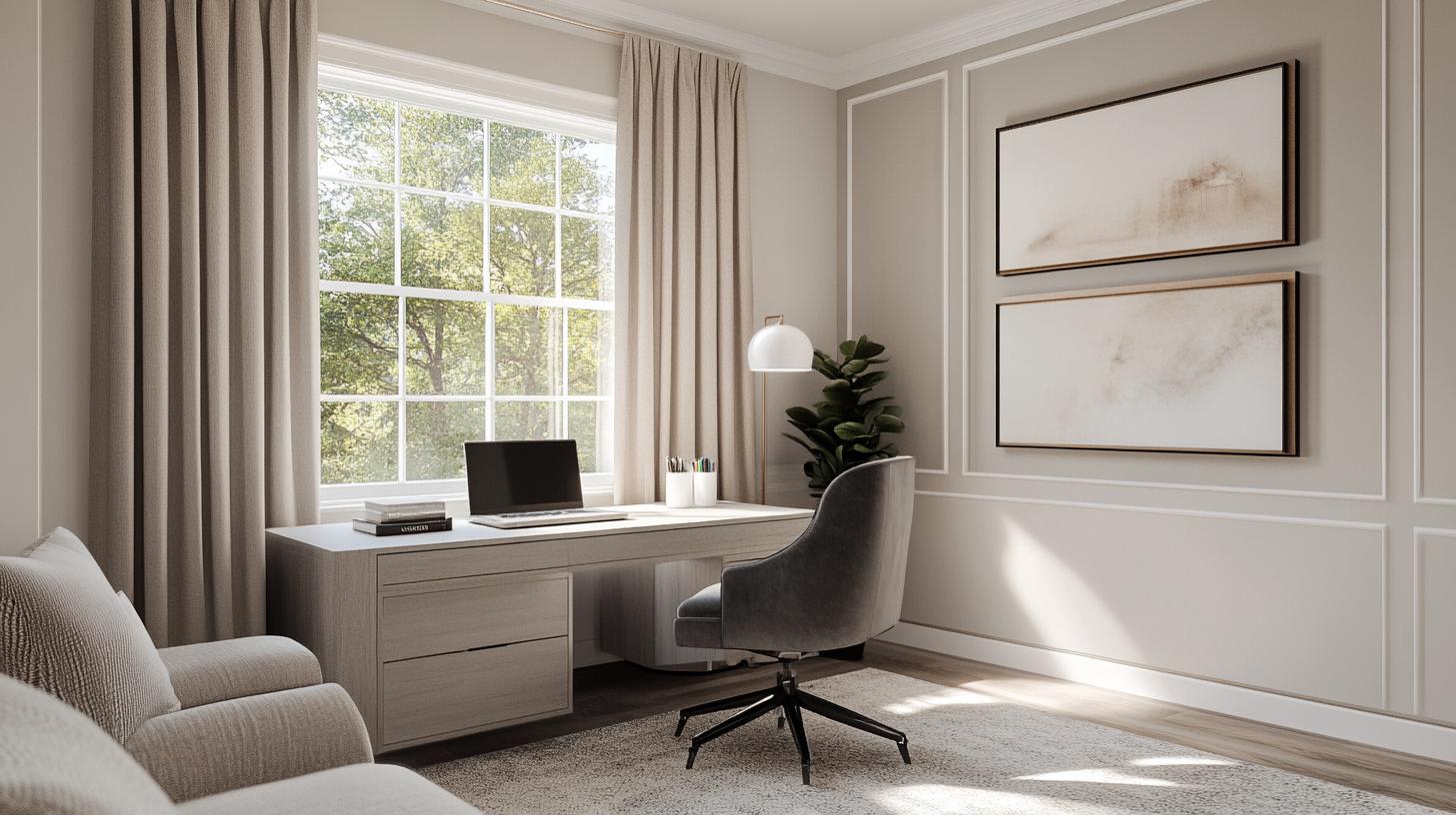 Organized minimal desk with smart storage solutions