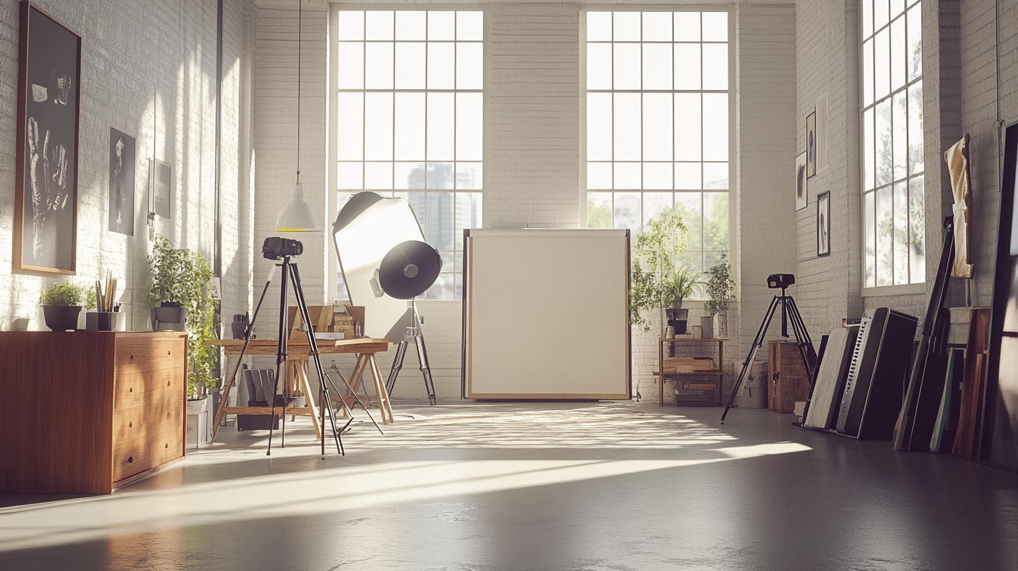 Functional minimalist desk with organized workspace and essential tools