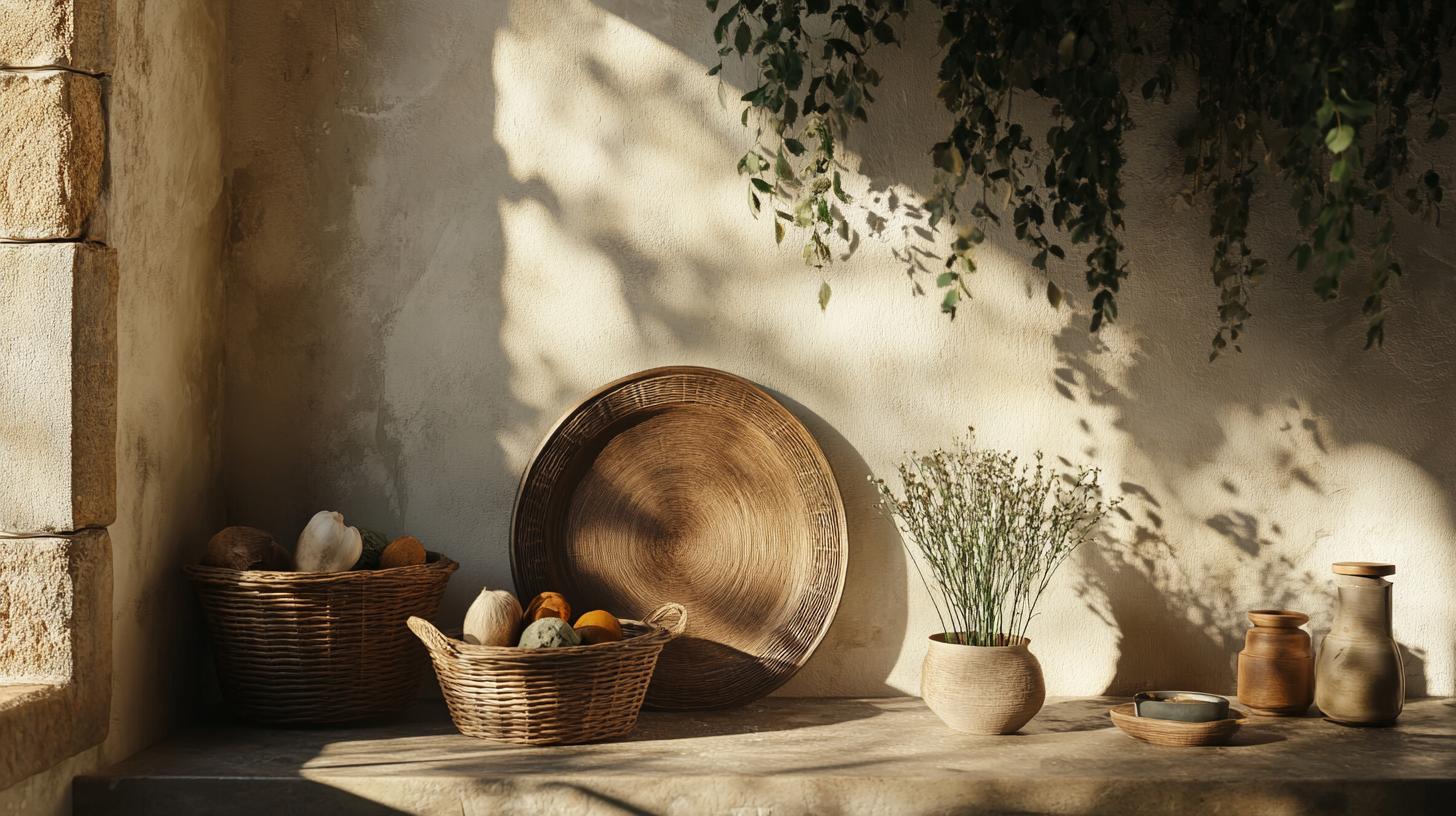 Organic home accessories and natural design elements