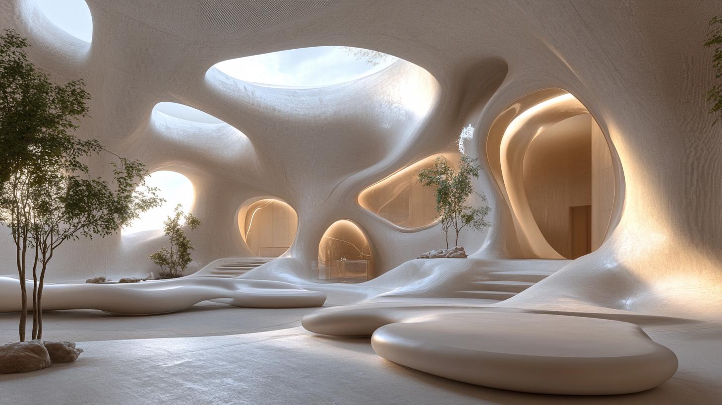 Architectural structure blending seamlessly with natural landscape