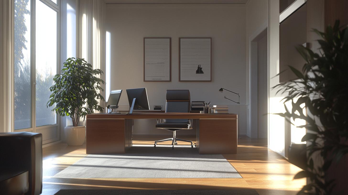 Ergonomic home office with comfortable and stylish design elements