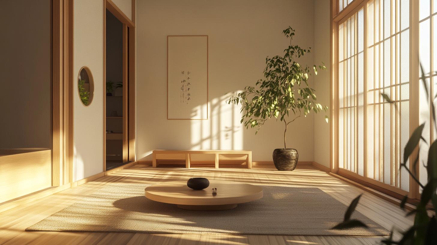 Ergonomic workspace with calming elements and organized desk